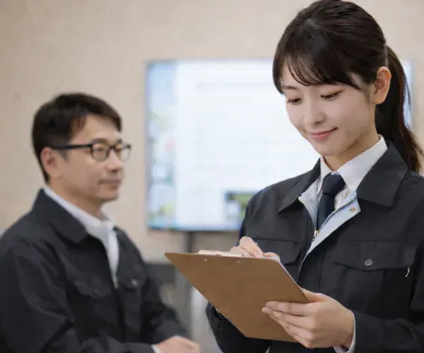 担当スタッフがご家族へ丁寧に説明する様子